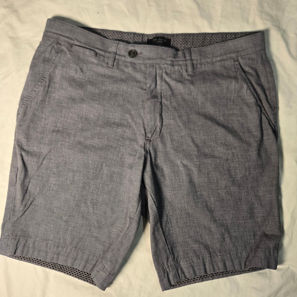 Ted Baker Shorts London Beshor Blue Pattern Chino Size ( tag36) Measures 35